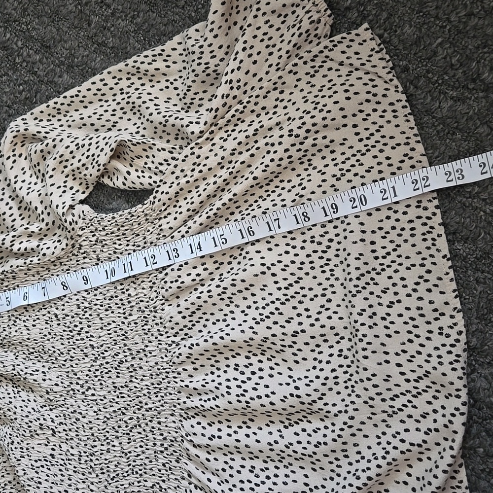 Urban Romantics Beige with black dotted Print top - Picture 7 of 7